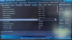 Temperatures seem good in the BIOS monitoring section