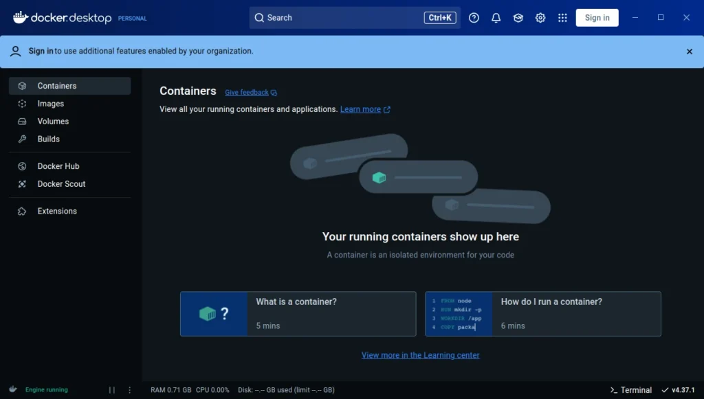 Docker Desktop UI on a fresh install of CachyOS